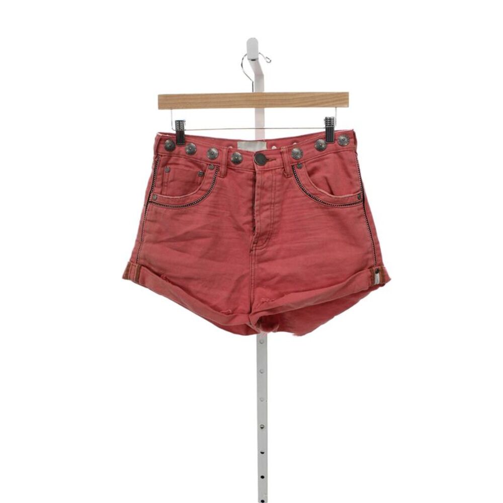 One Teaspoon Women Cut-Off Pink Cotton Shorts Size 28